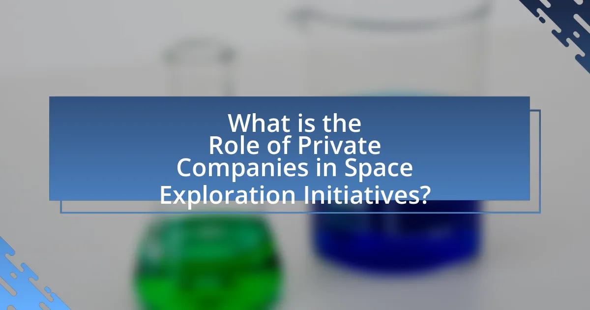 What is the Role of Private Companies in Space Exploration Initiatives?